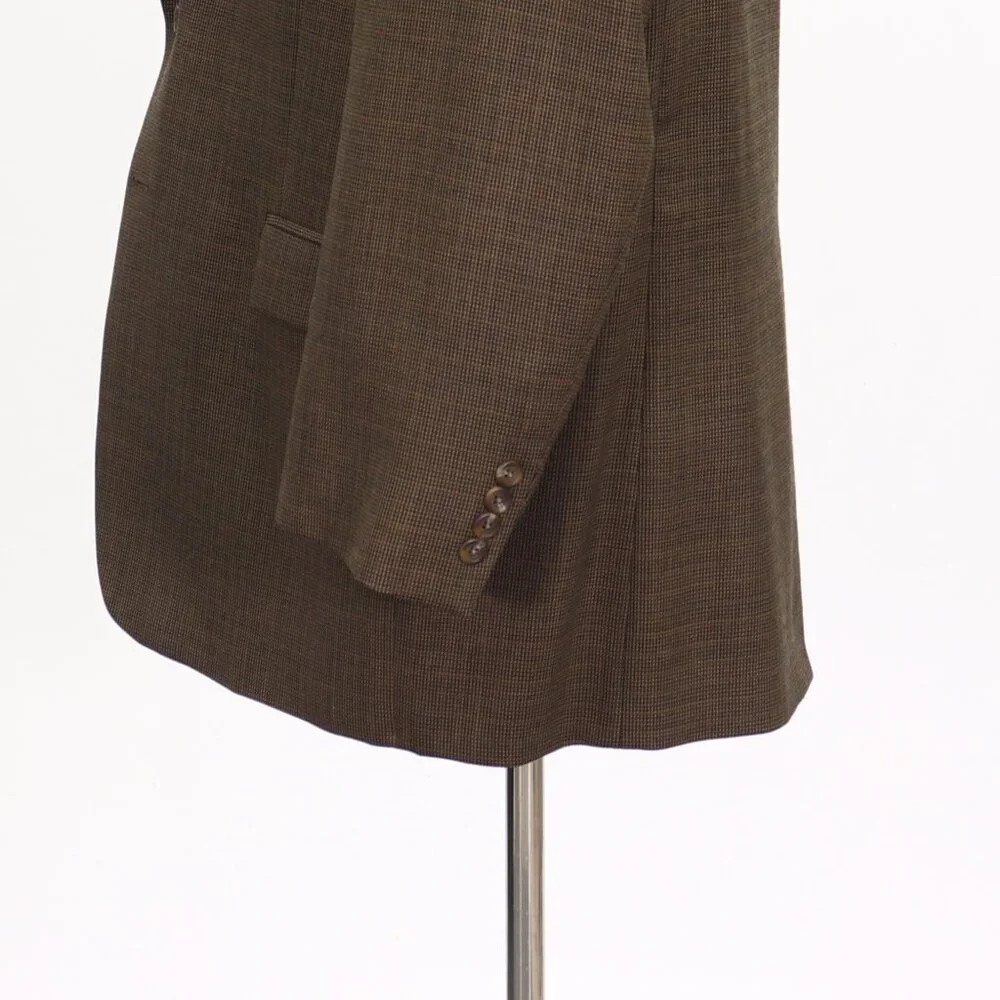 Ralph Lauren 46R Brown Blazer Sport Coat Jacket 2-Button Check Y640